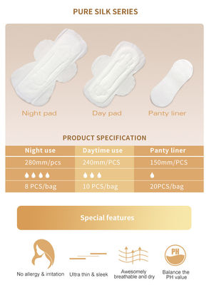 Biodegradable 140mm Lady Soft Sanitary Pad Women Menstrual Sanitary Napkin